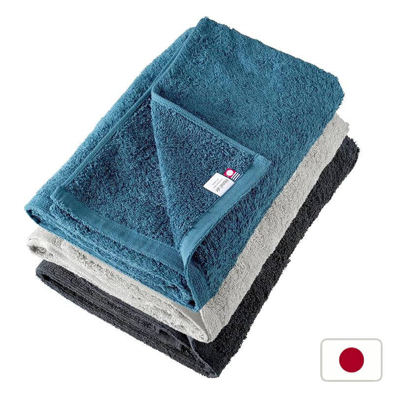 OruTa Bath Towel Set - Imabari, 3 Pieces, 100% Cotton, Quick Dry, Medium Thickness, Made in Japan, Hotel Air, 65x135cm,