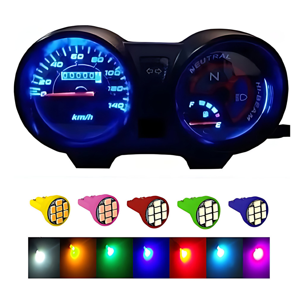 Par Lâmpadas Painel Moto Led T10 Pingo Cg Titan Xlr Biz