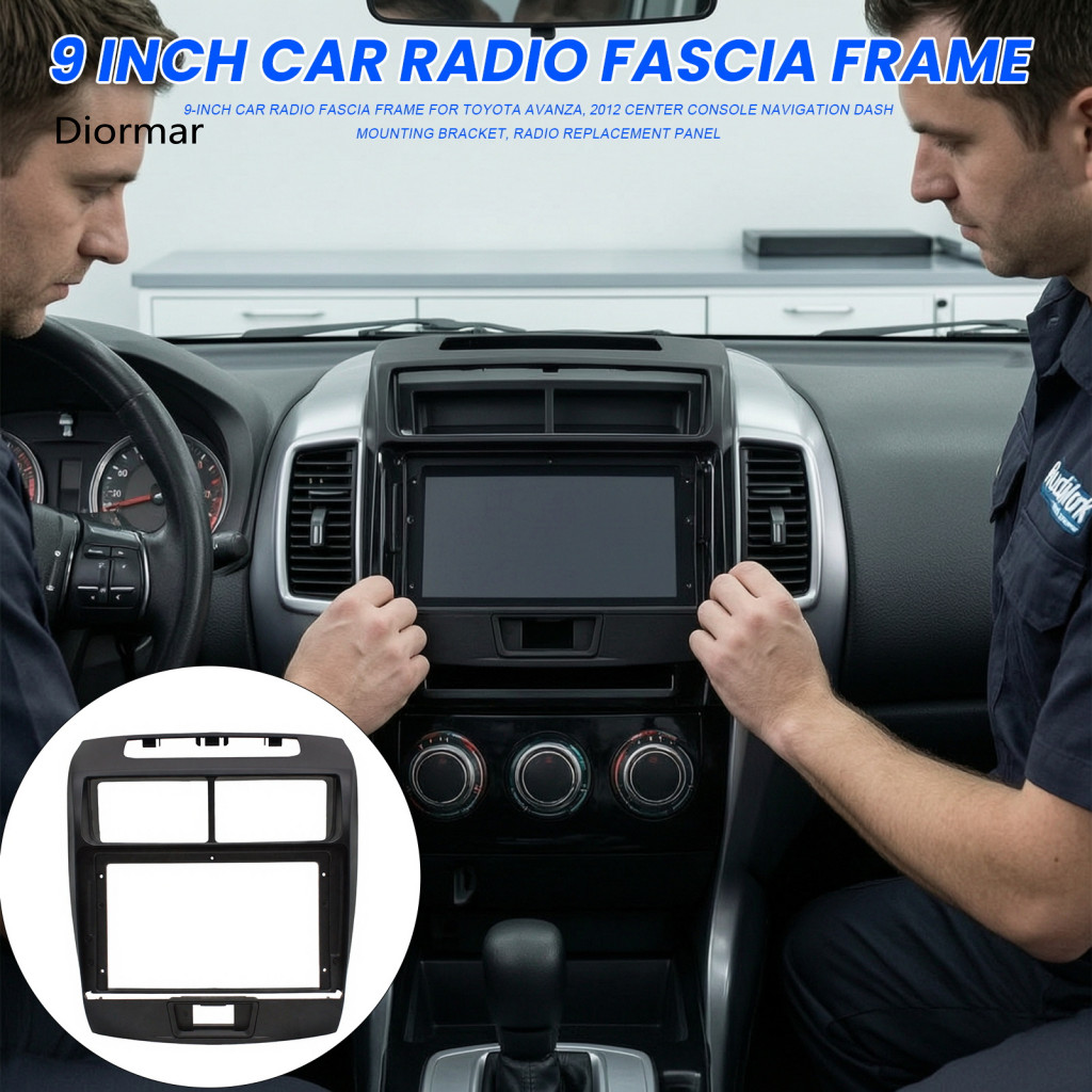 Double Din Dash Kit Car Upgrade Parts 9-inch Radio Fascia Frame for Toyota Avanza 2012-2015 Console Navigation Mounting