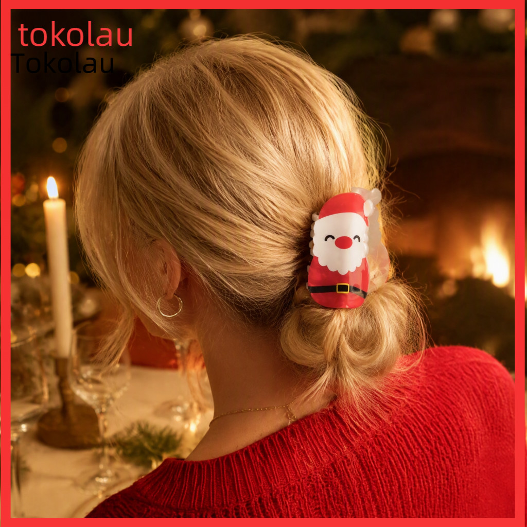 Acrylic Hair Accessories for Women Styling Christmas Claw Clip for – Holiday with Elk Santa Snowflake for Festive