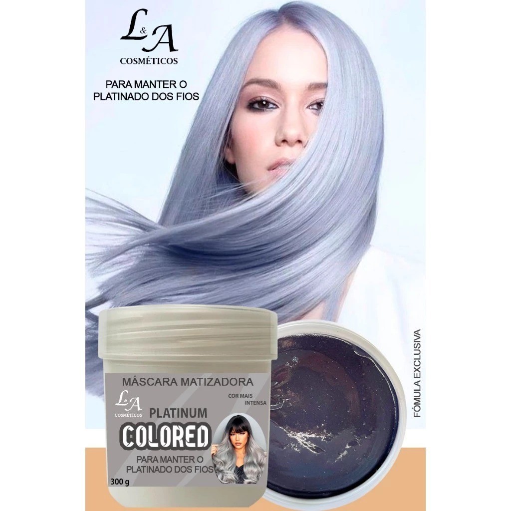 TONALIZANTE MATIZADOR HAIR MASK COLORED PLATINUM L&A COSMETICOS - EFEITO PLATINADO 300g