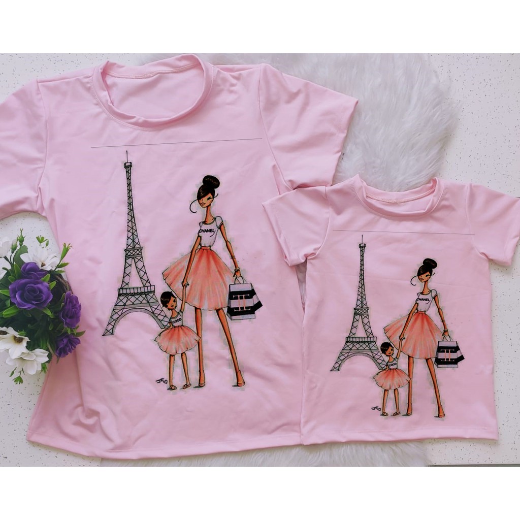 Camiseta Tal Mãe Tal Filha Rosa Estampada