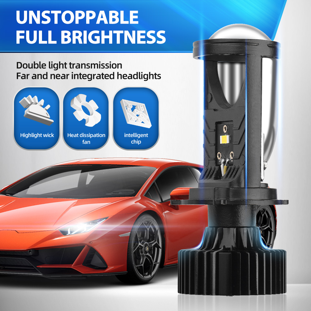 Lente TCYATO Y6D H4 LED Universal 12V Motorcyle Car Light Farol Integrado Distante De Lâmpada Tipo Y7