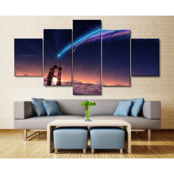 Quadro Decorativo Anime your name 5 peças
