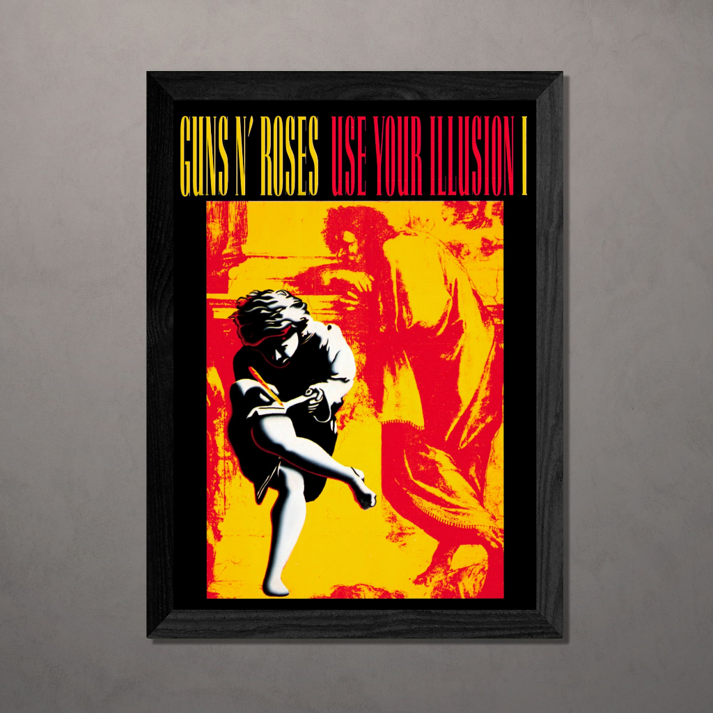 Quadro Decorativo  Gun's roses Use Your Illusion I Com Vidro