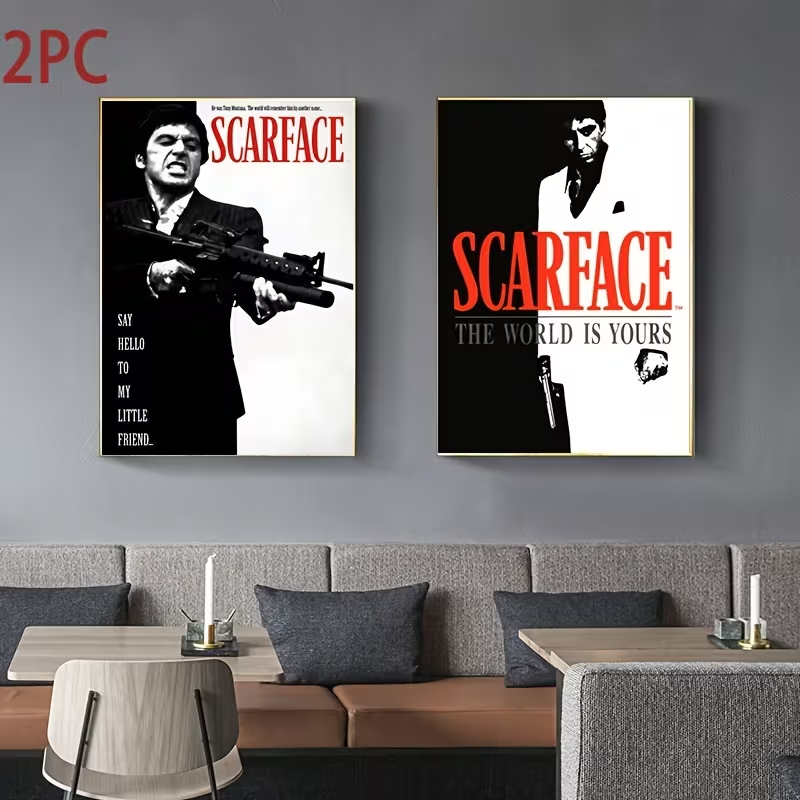 Quadro Decorativo Kit 2 Peças Scarface The World Is Yours