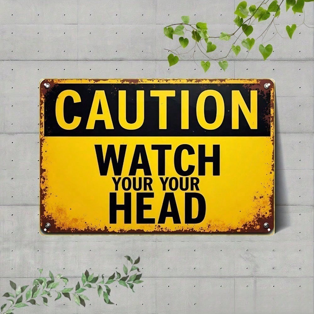 CIFbuy Watch Your Head Wall Sign Decoração De Citações Engraçadas