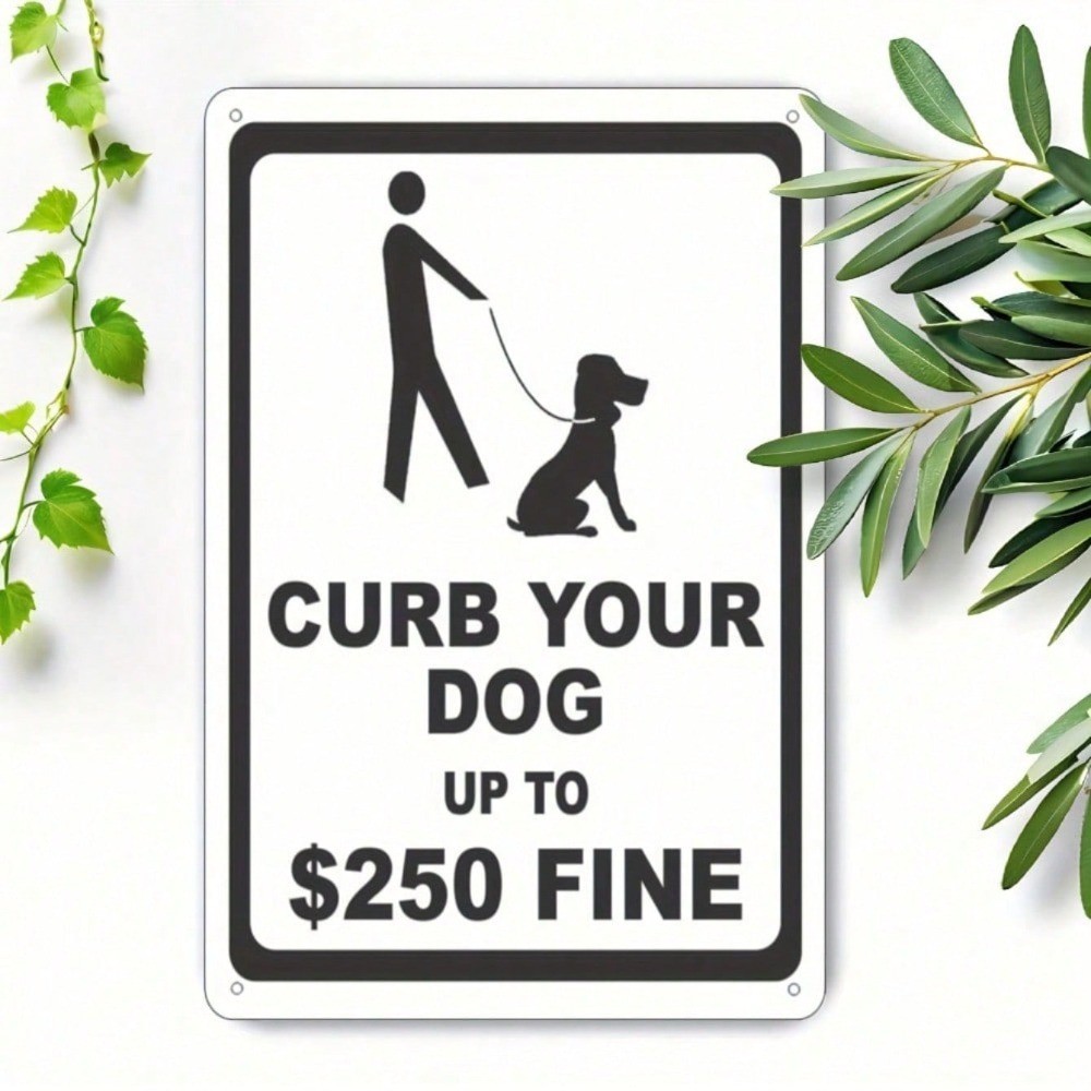 CIFbuy Curb Your Dog Placa De Lata De Metal 8x12 Pol . Decoração De Parede