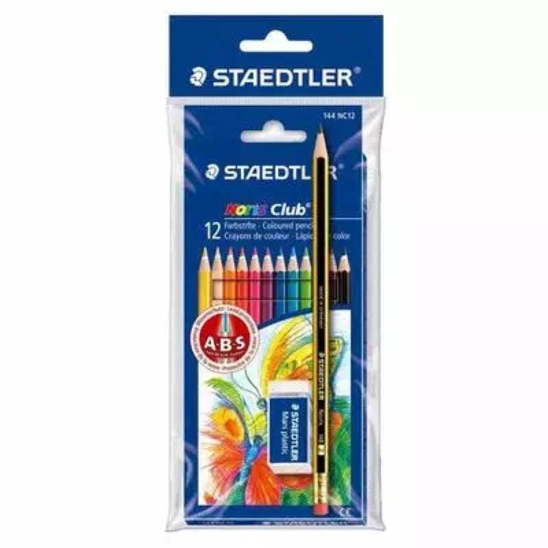 LÁPIS DE COR STAEDTLER 12 CORES + BORRACHA / LÁPIS