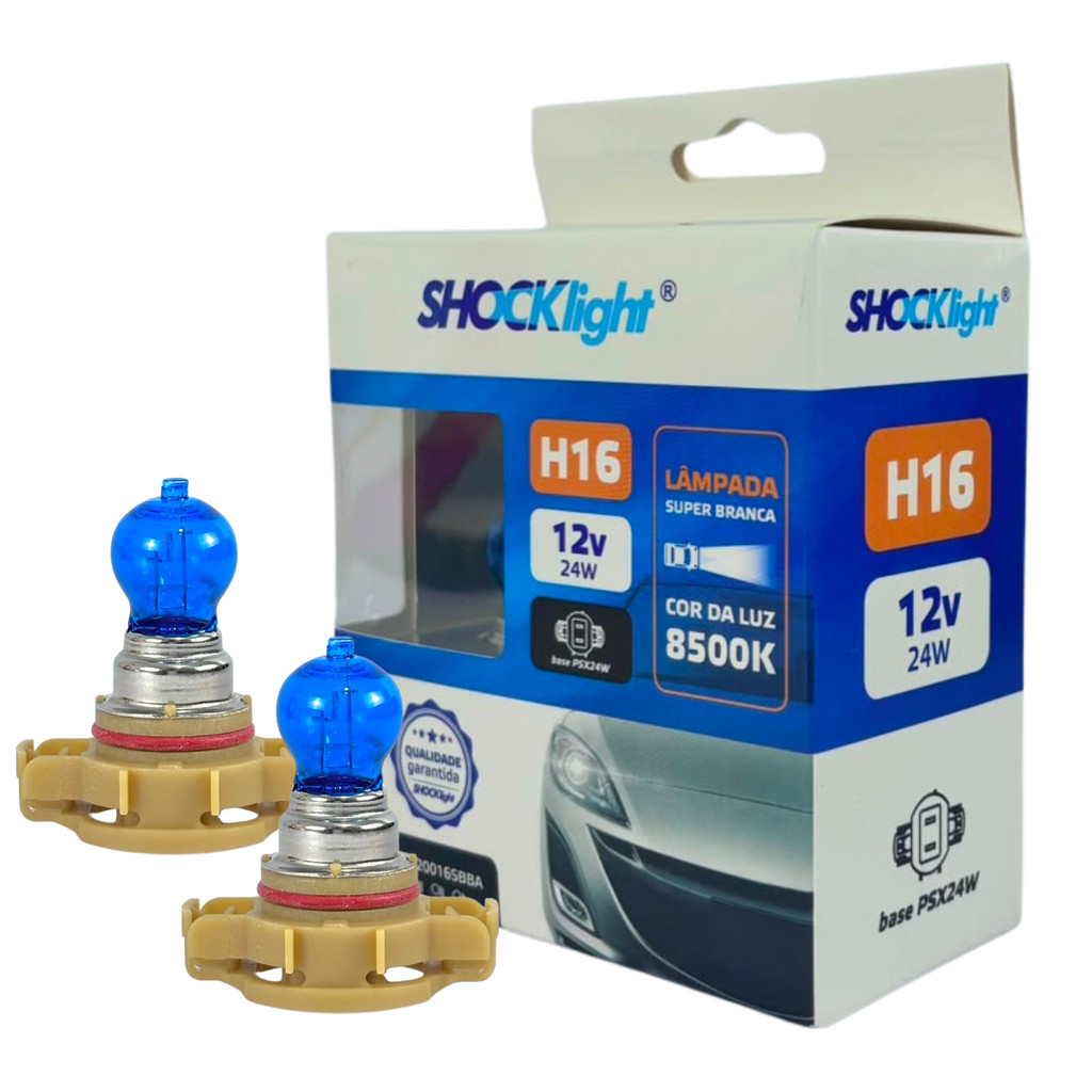 Par Lampadas Halógena Original Shocklight H16 12v 24w Psx24w