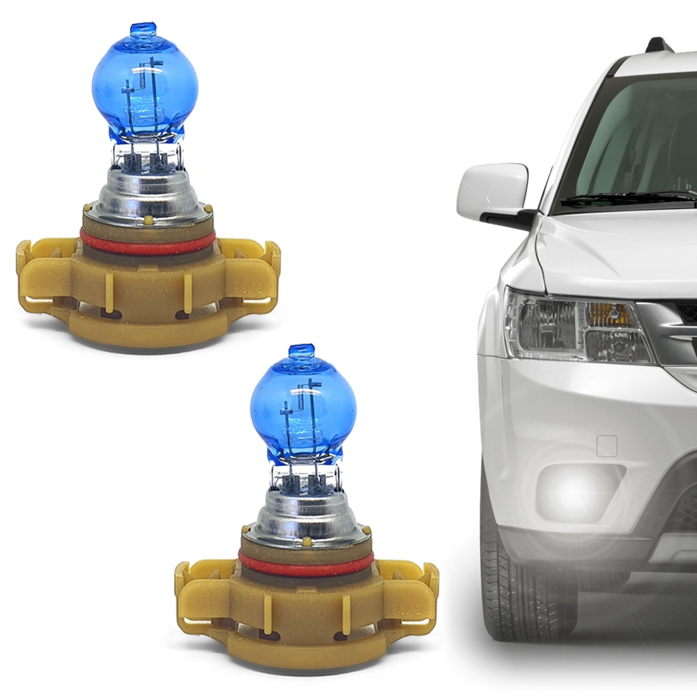 Par Lâmpadas H16 PSX24W Tipo 1 Super Branca Halogena Farol de Milha