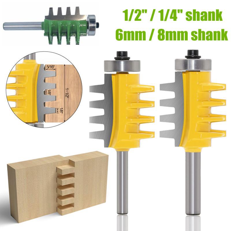 1PC 6mm 8mm Shank Reversible Finger Joint Cola Router Bit 1/2 