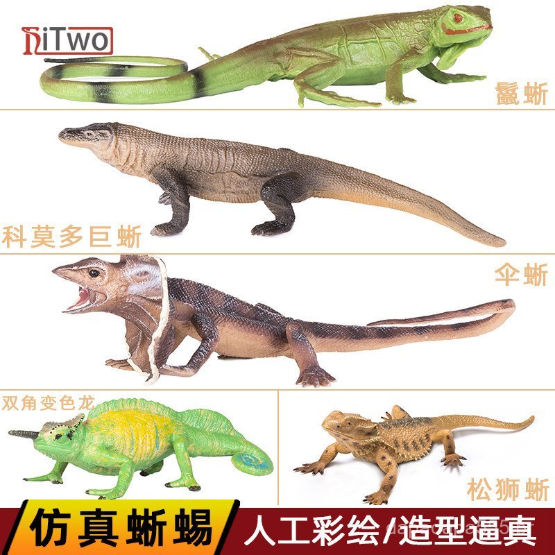 Novo modelo realista de lagarto, dragão de Komodo, camaleão, réptil, gecko, brinquedo educativo infantil, presente de an