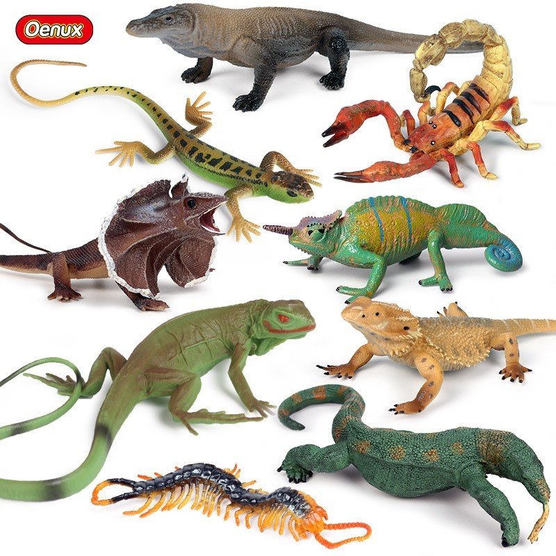 Crianças brinquedos simulação modelo Animal Gecko coluna lagarto camaleão guarda-chuva lagarto Iguana Komodo monstro lag
