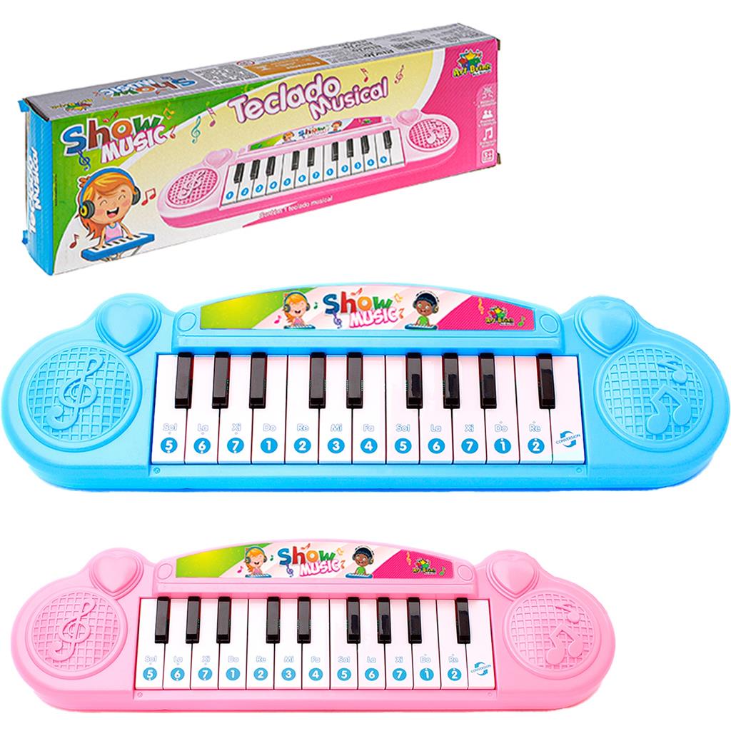Pianinho Educativo Musical Teclado Show Music Pedagogico Interativo Aprendizado Infantil Para Criancas Bebes Colorido Com Sons - Art Brink