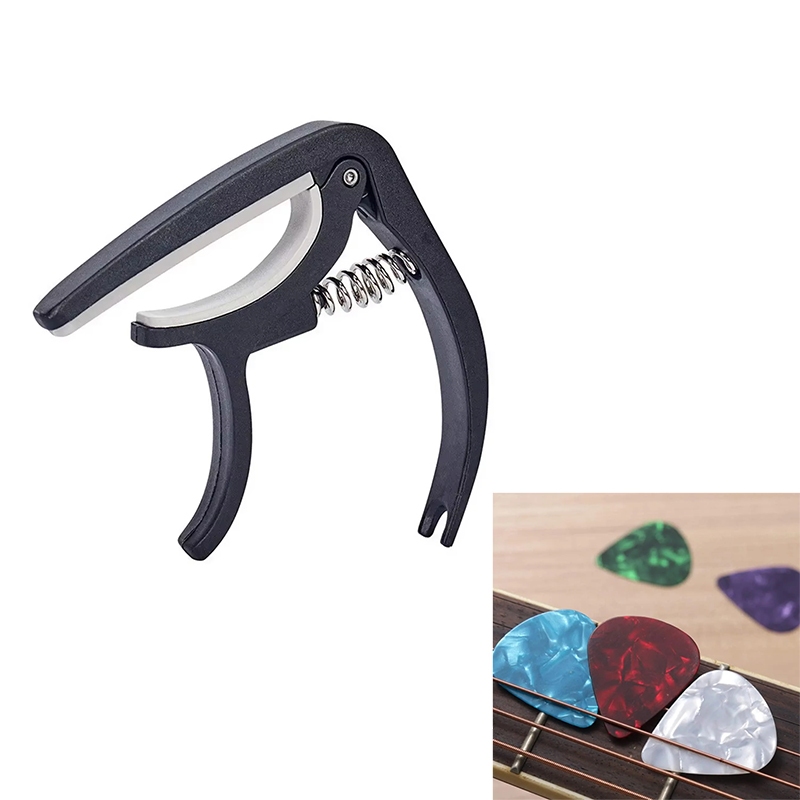 Capotraste para Violão, Guitarra e Ukulele + Kit com 5 Palhetas Coloridas