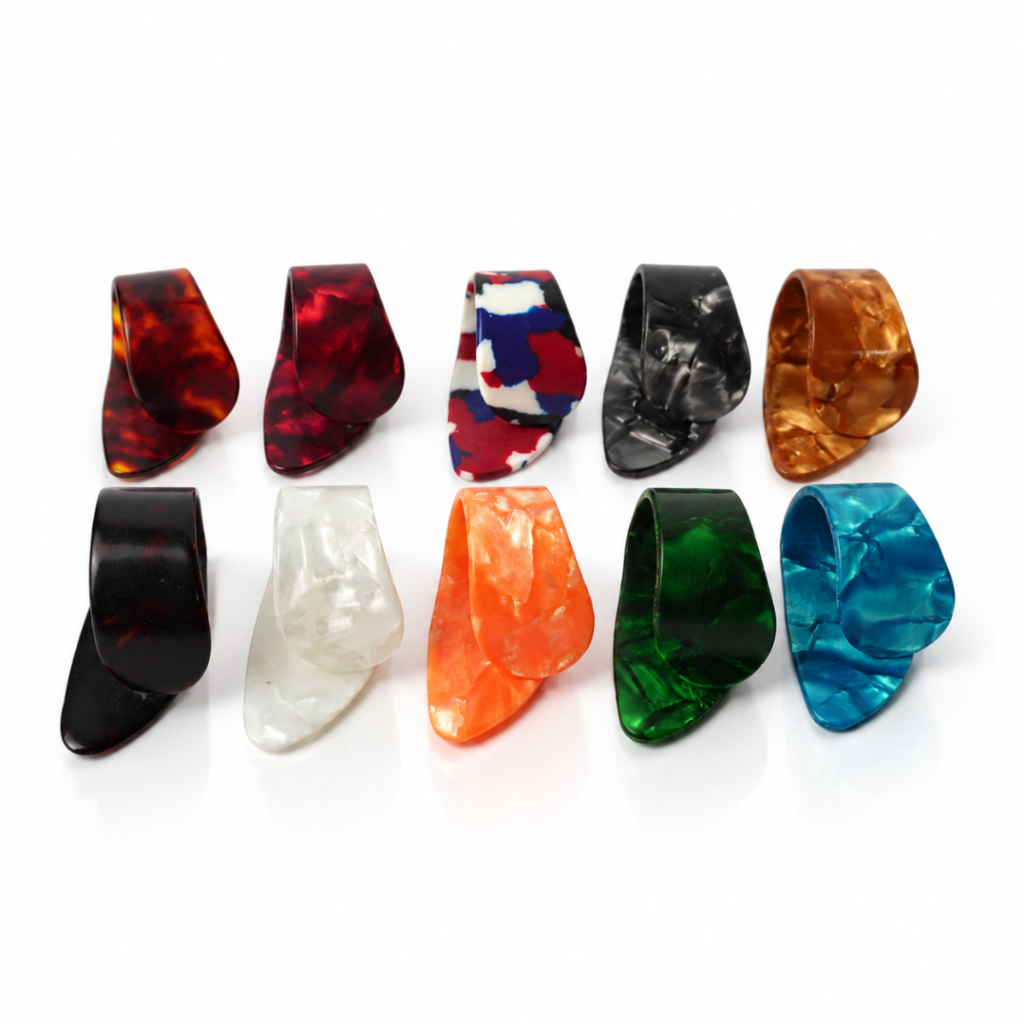 Kit Com 10 Dedeiras Shell Celuloide Coloridas Sortidas Para Viola Caipira