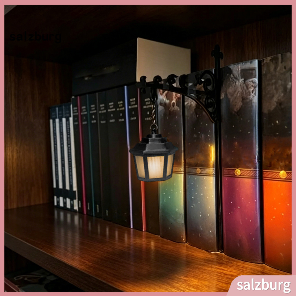 Bookshelf Lamp Book Lover Gift Vintage Led Bookcase Light Lantern Style Reading Corner Night Decorative Home Office Perf
