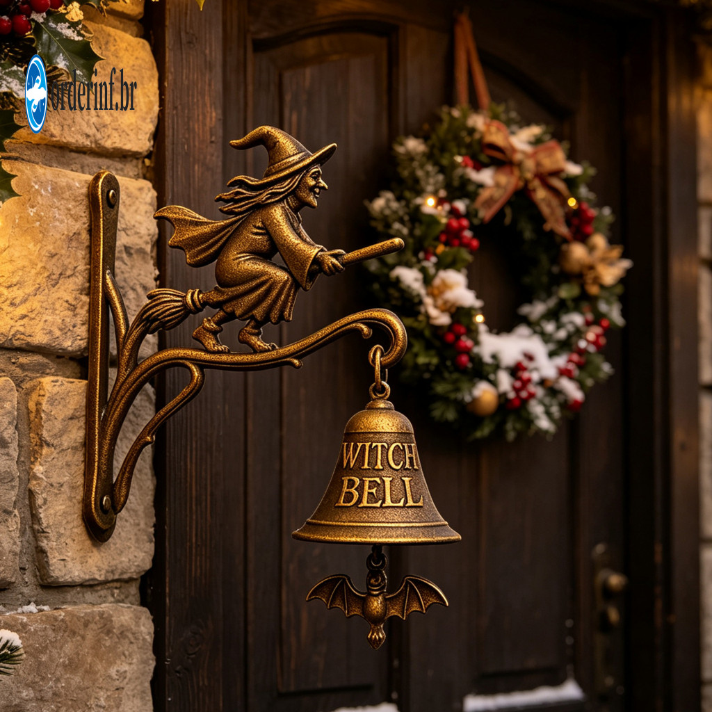 Decorative Doorbell for Home Indoor Room Decor Vintage Christmas Decoration Metal Resin Hanging Wall Bell for Garden Pat