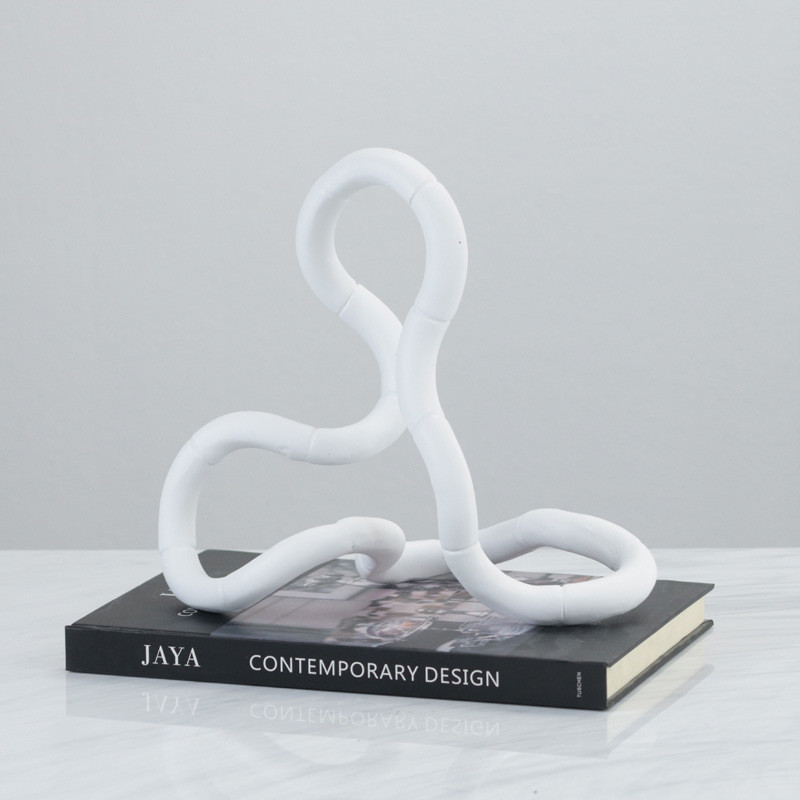 FN4O Vintage-style decorative art piece featuring an abstract, curved design Model room study soft furnishings
