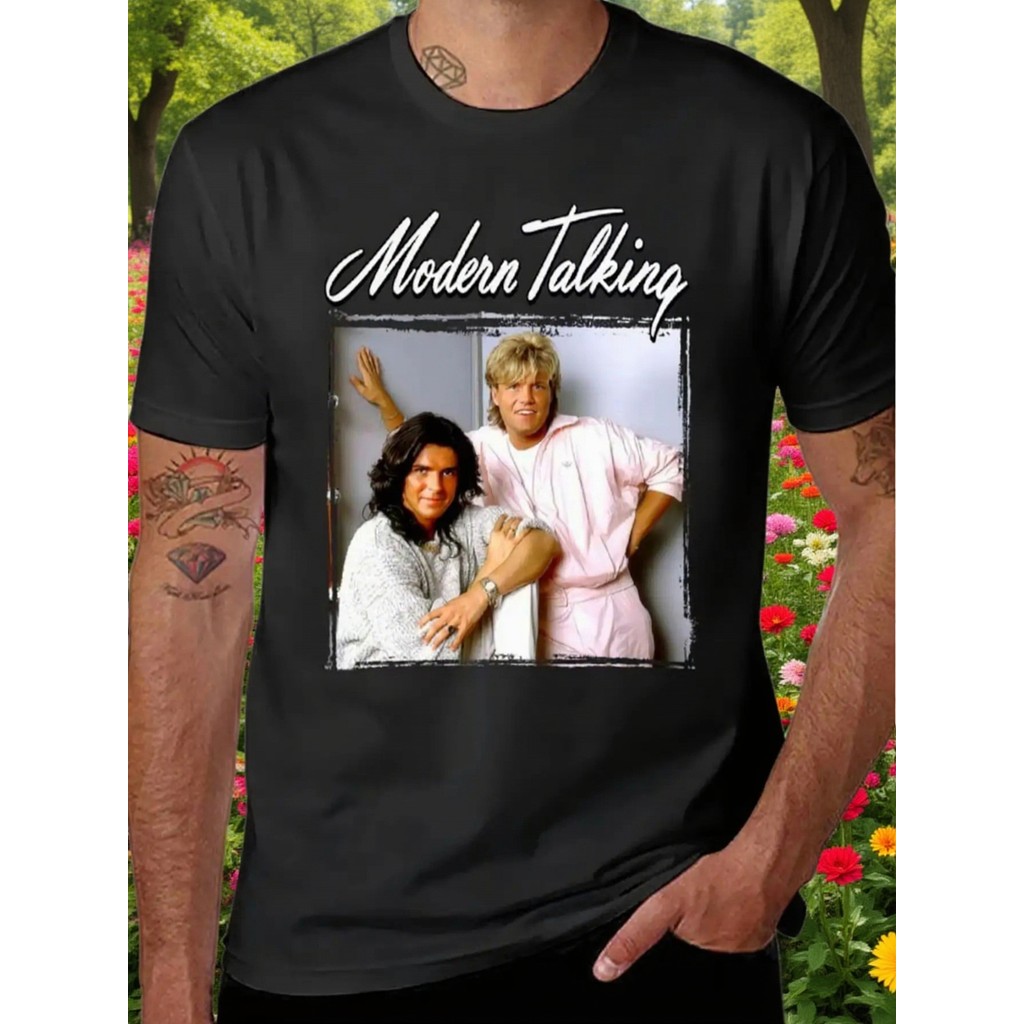 Music.Soul Camiseta Unissex Modern Talking Vintage Style Design Confortável Estilosa Retro Casual