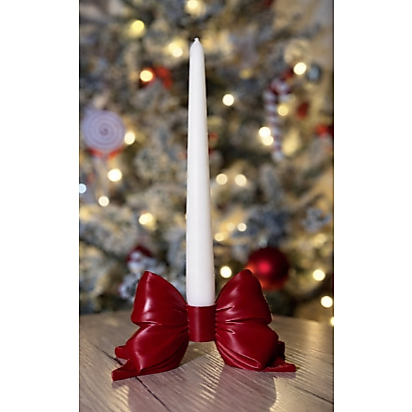 Porta Velas Coquette  Personalizado em 3D Laço Natal Christmas Festas