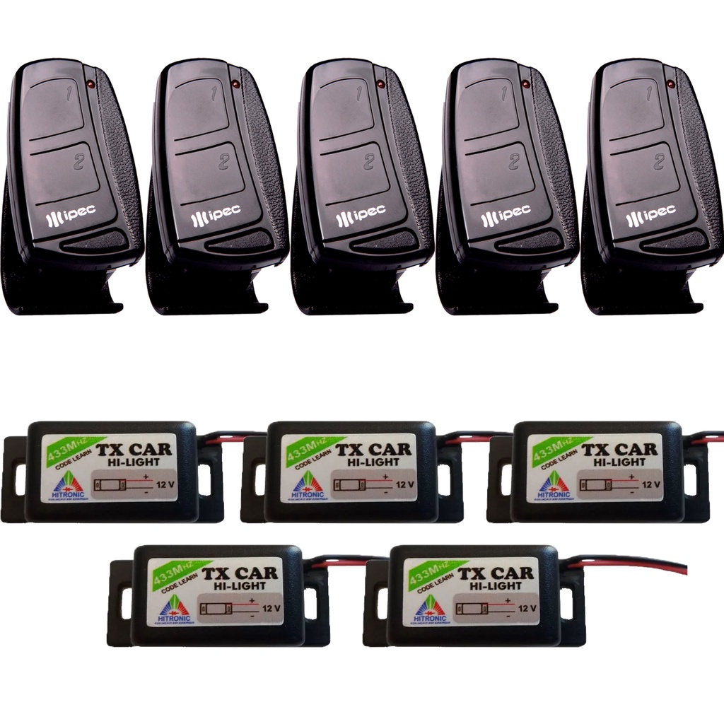 5 Controle Remoto Portão 2 Canais Clip de Fixação + 5 Tx Car Prova De Água Farol Luz Alta 433,92mhz Code Learn