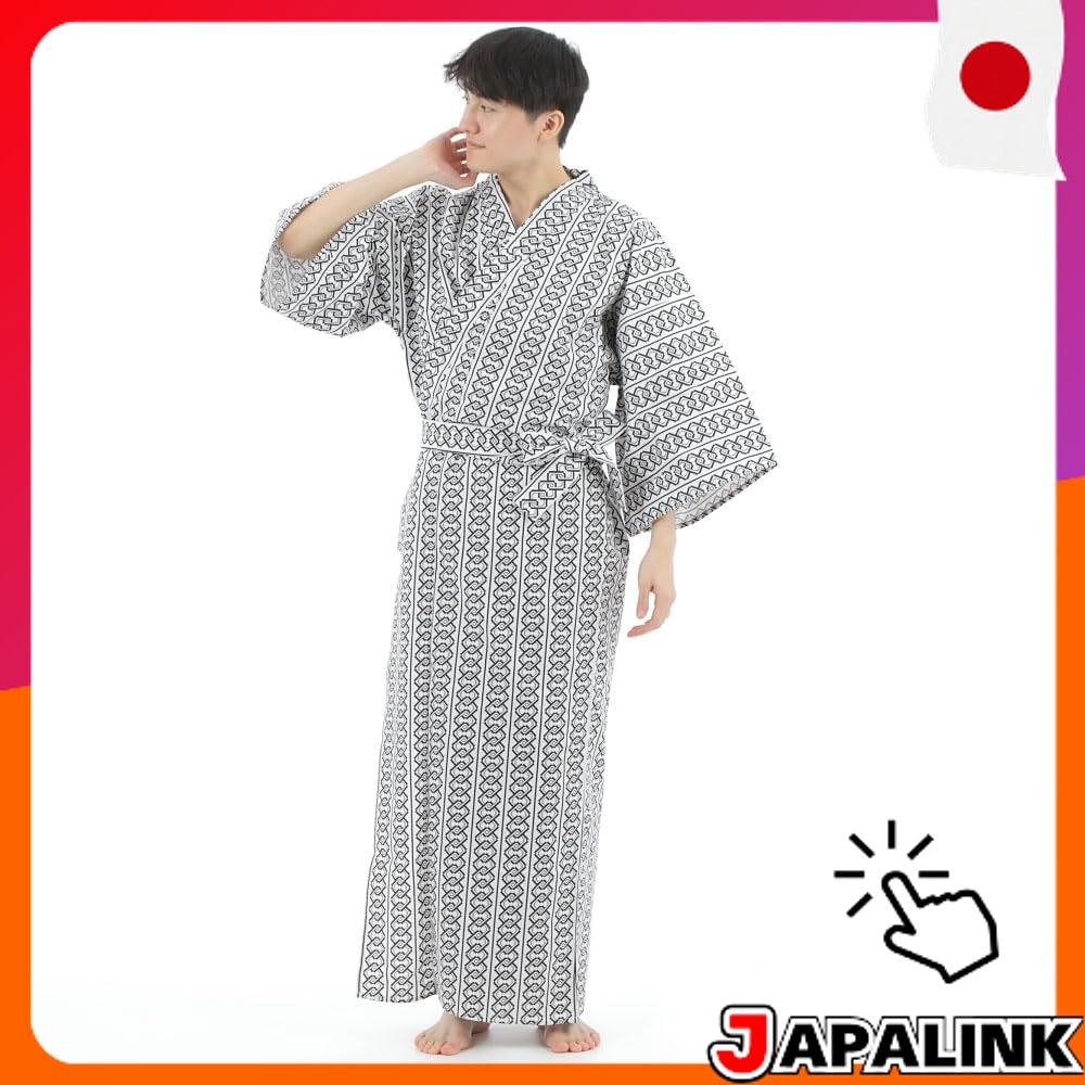 Nemuri no Heya Yukata Masculino Algodão 100% Lavável Roupa de Banho Japonesa para Ryokan Onsen Hotel