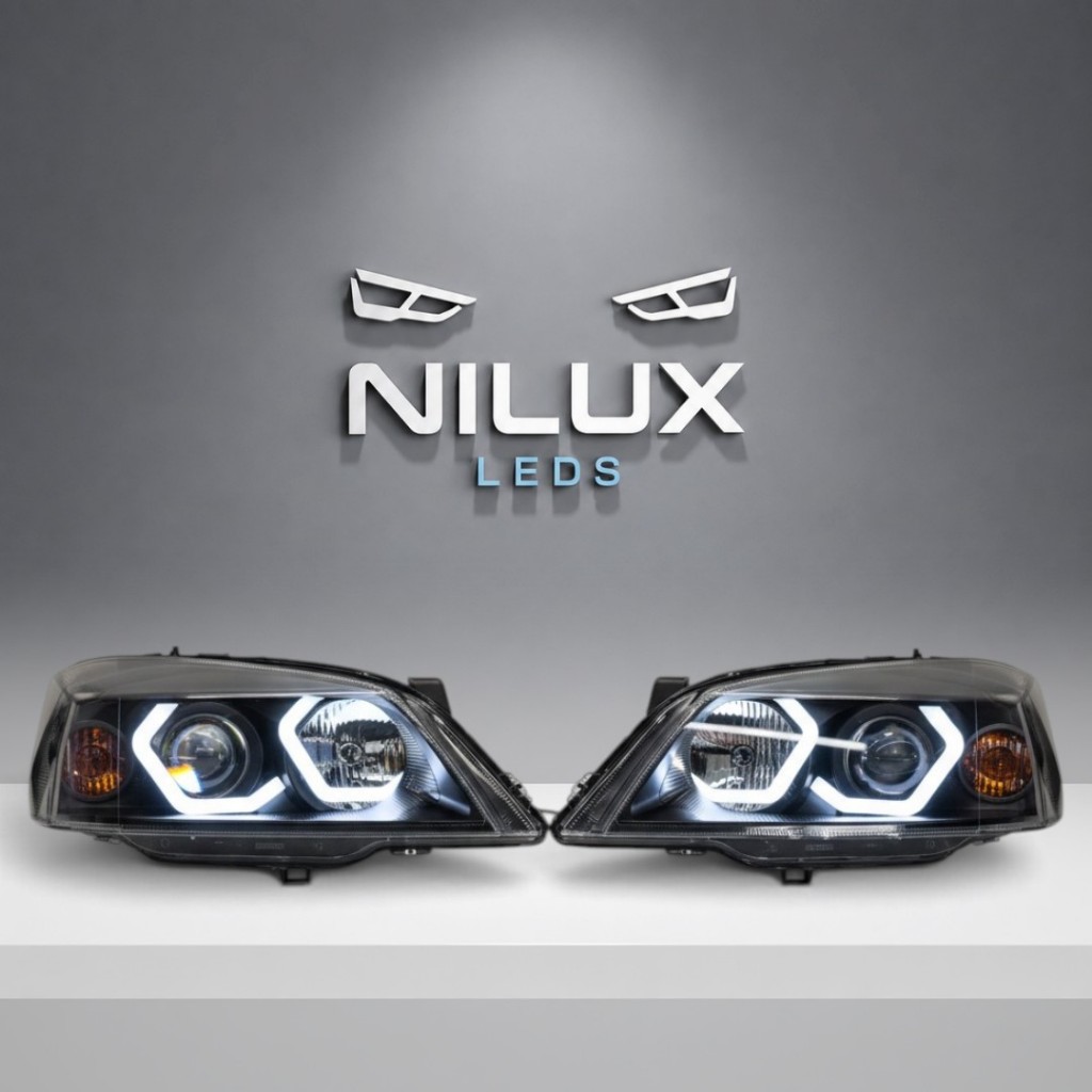 Farol Astra 2003 a 2012 Personalizado com Angel Eyes DRL Ambos Lados