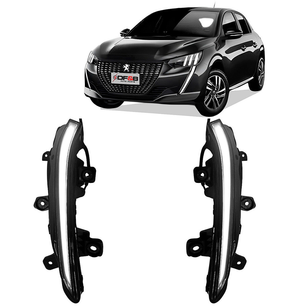 Par Farol Milha Led Drl Peugeot 208 20 21 22 23 24 High