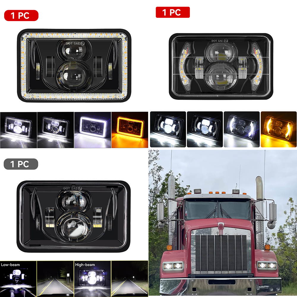 Faróis Quadrados DRL 4x6 