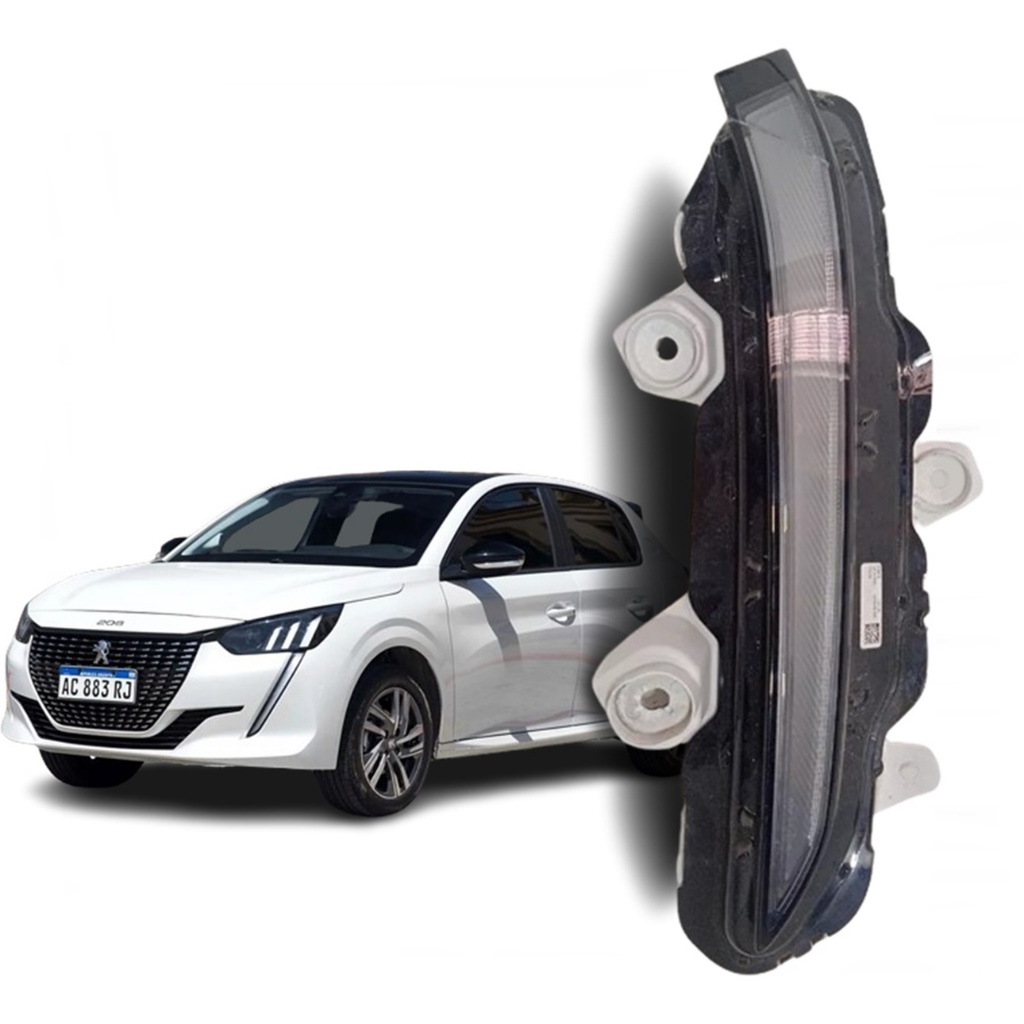 DRL Farol de Milha Auxiliar Peugeot 208 20 21 22 23 24 Daylight Com Led Carcaça Branca