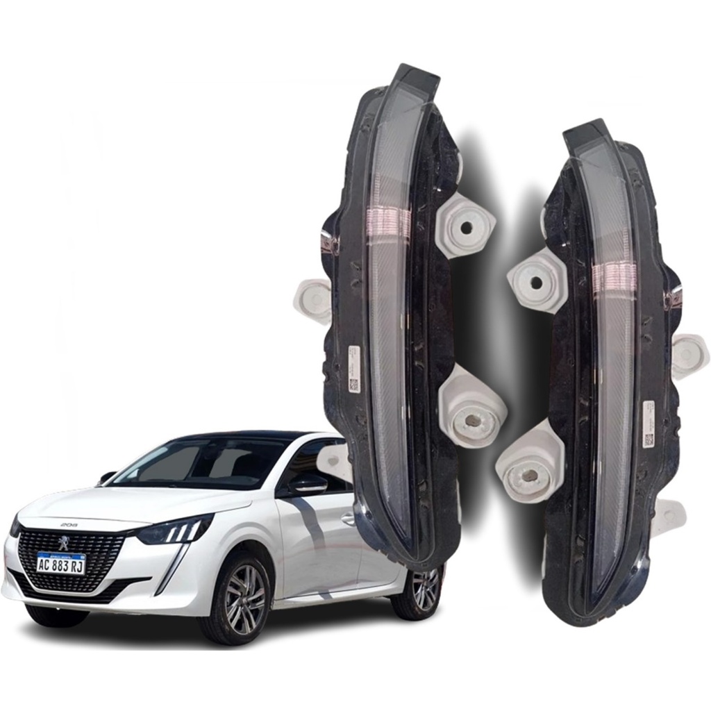 Par DRL Farol de Milha Auxiliar Peugeot 208 2020 Até 2024 Daylight Com Led Carcaça Branca