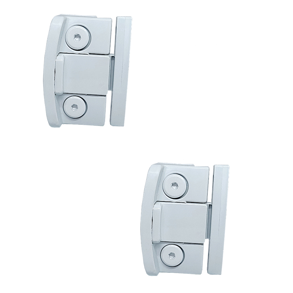 Bate Fecha Vidro Temperado Fechadura Al 1571p 2pcs Branco