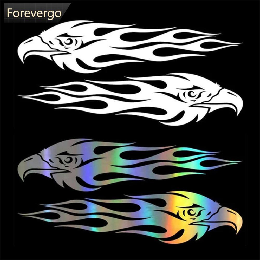 FOREVERGO 2Pcs Autocolante Universal Car Sticker Chama De Águia À Prova D'água Carro Vinil Decalques Colorido/Preto/Branco D8L6