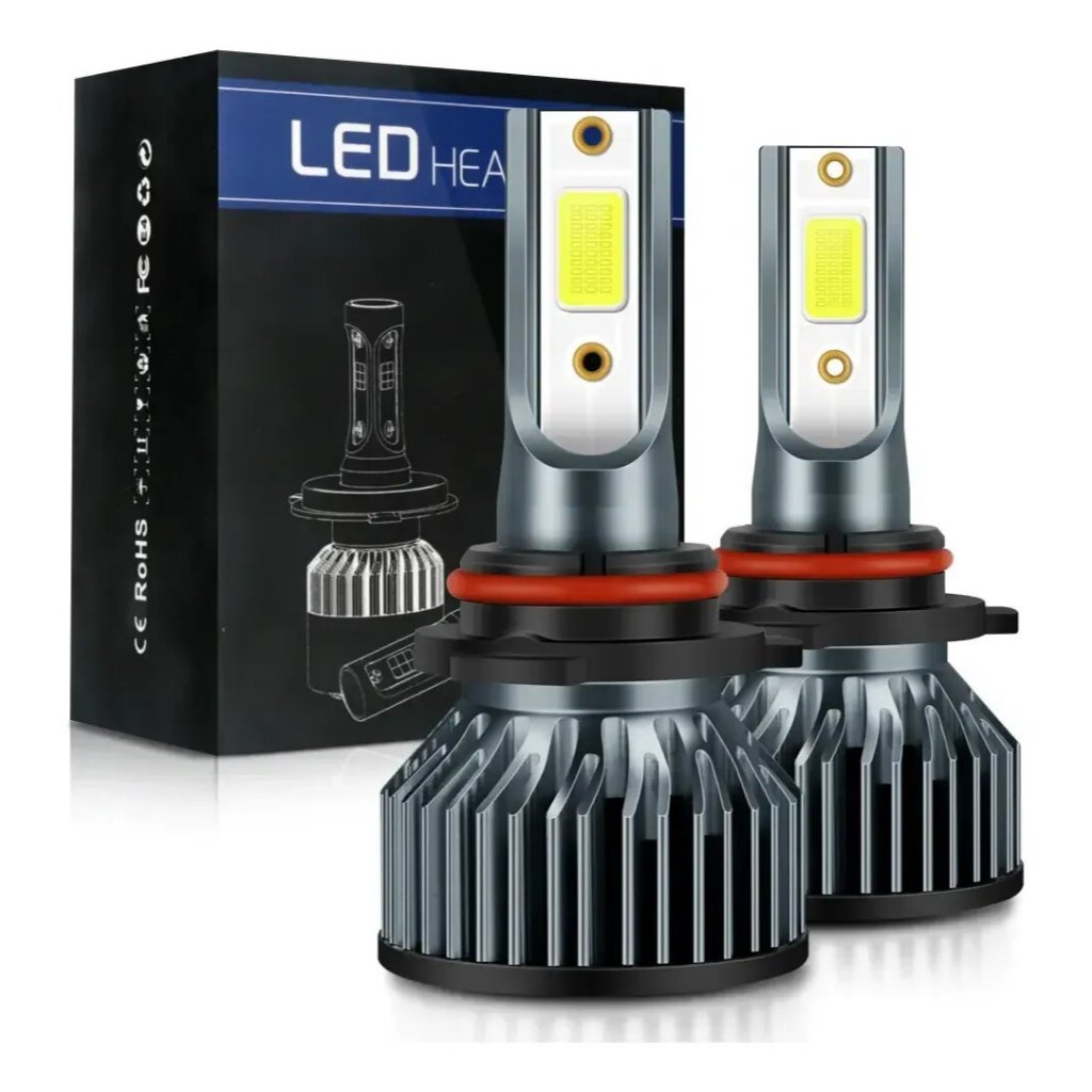 Kit Par Lâmpada Led 6000k Car V6 H1 H3 H4 H7 H11/H8/H9 9005/HB3 9006/HB4.etc 2400lm Potência-21w