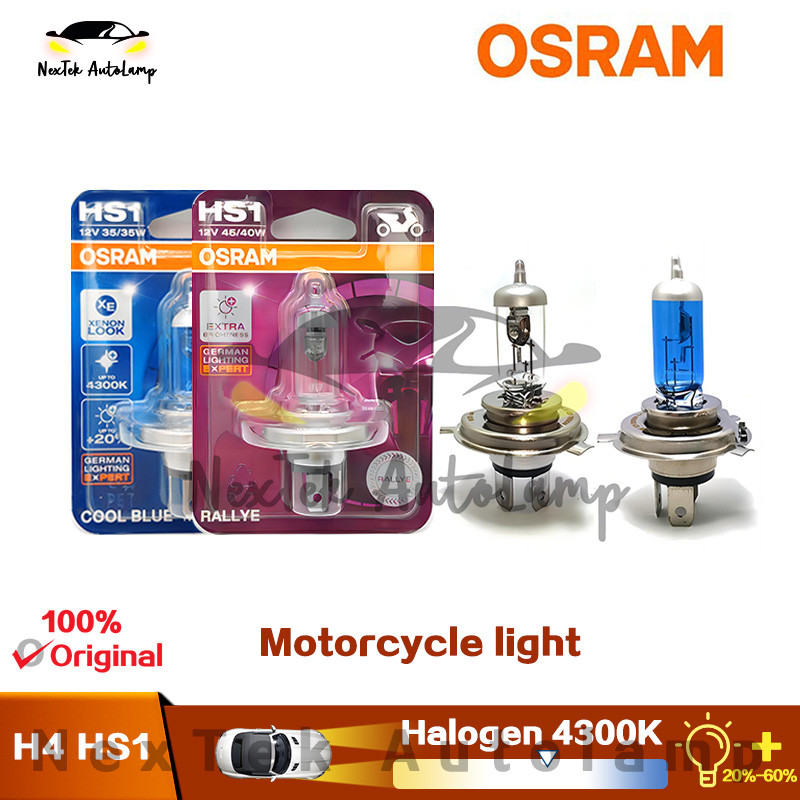 OSRAM Luzes De Motocicleta H4 HS1 12V 60/55W 35/35W 45/40W 3200K 4300K Luz Amarela Lâmpadas Halógenas Originais Para Car