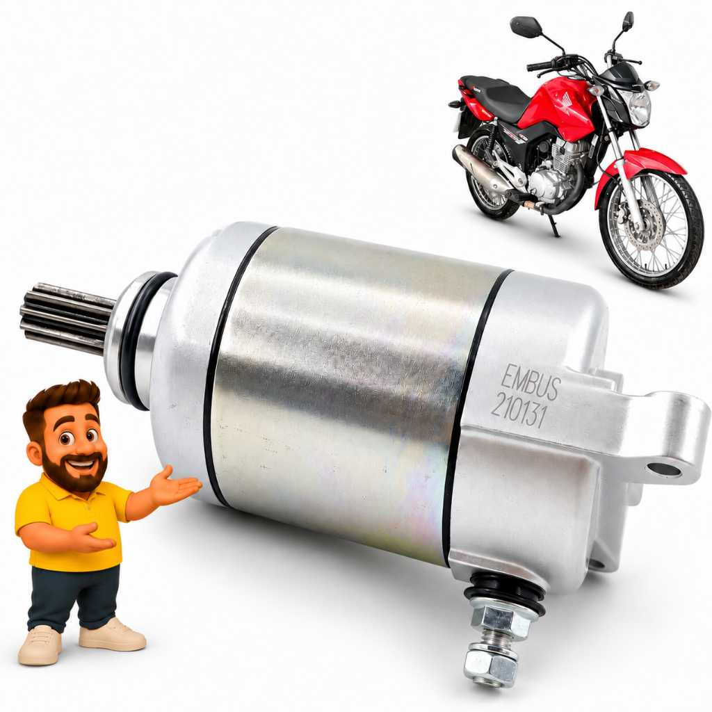 Motor Partida Arranque Titan 150 Fan 150 2004-2020 / Fan 125 2009-2018 / Nxr 150 2006-2015 - EMBUS