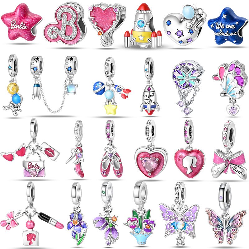 S925 Sterling Silver Perfume Batom de Prata Perfume Caneta Maquiagem Pingente Original Beaded Jóias requintadas Jóias de bricolage