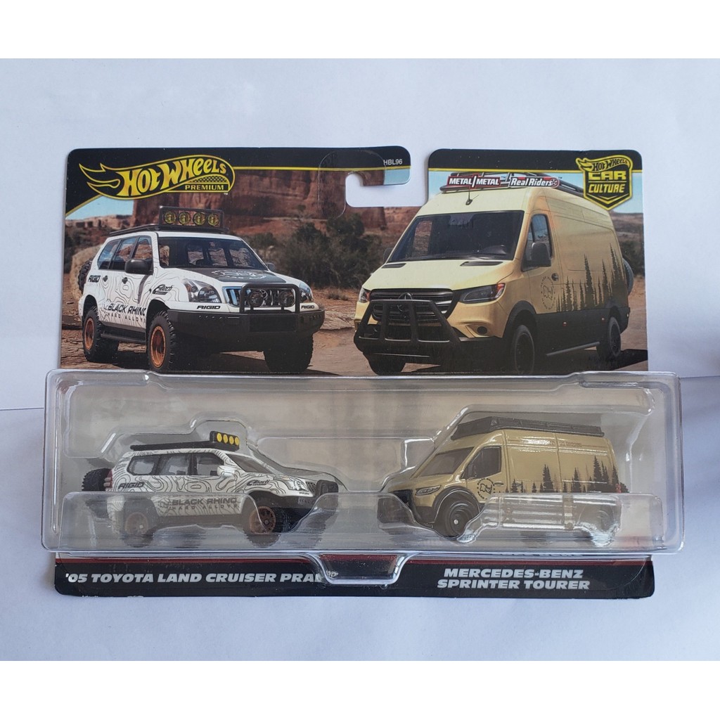 Hot Wheels Car Culture - '05 Toyota Land Cruiser Prado & Mercedes-benz Sprinter Tourer Pack de 2