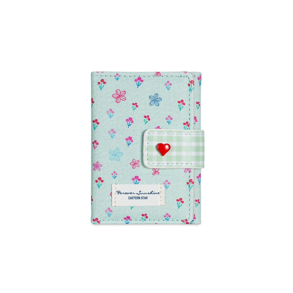 Carteira xadrez Floral pequeno amor simples moda senhoras Tri-fold titular do cartão bonito doce estudante pequena carte