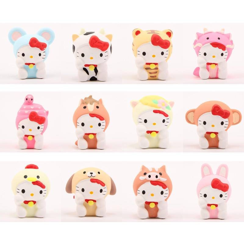 Japan Sanrio Kitty 12 Chinese Zodiac Mini Ceramic Figure Ornament 590307