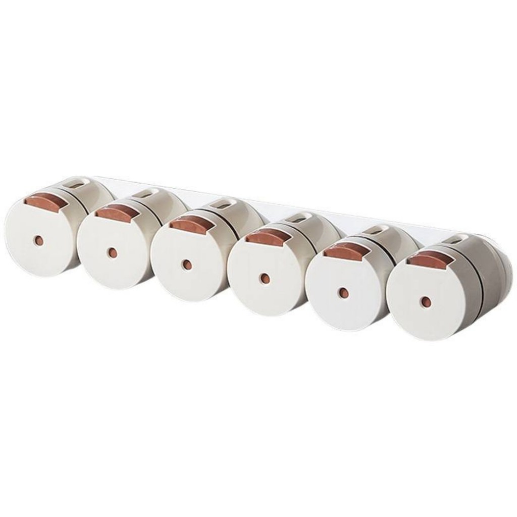 Kit Com 6 Porta Tempero Magnético Com Barra Suporte Controle Dosagem Potes Para Condimentos Cozinha