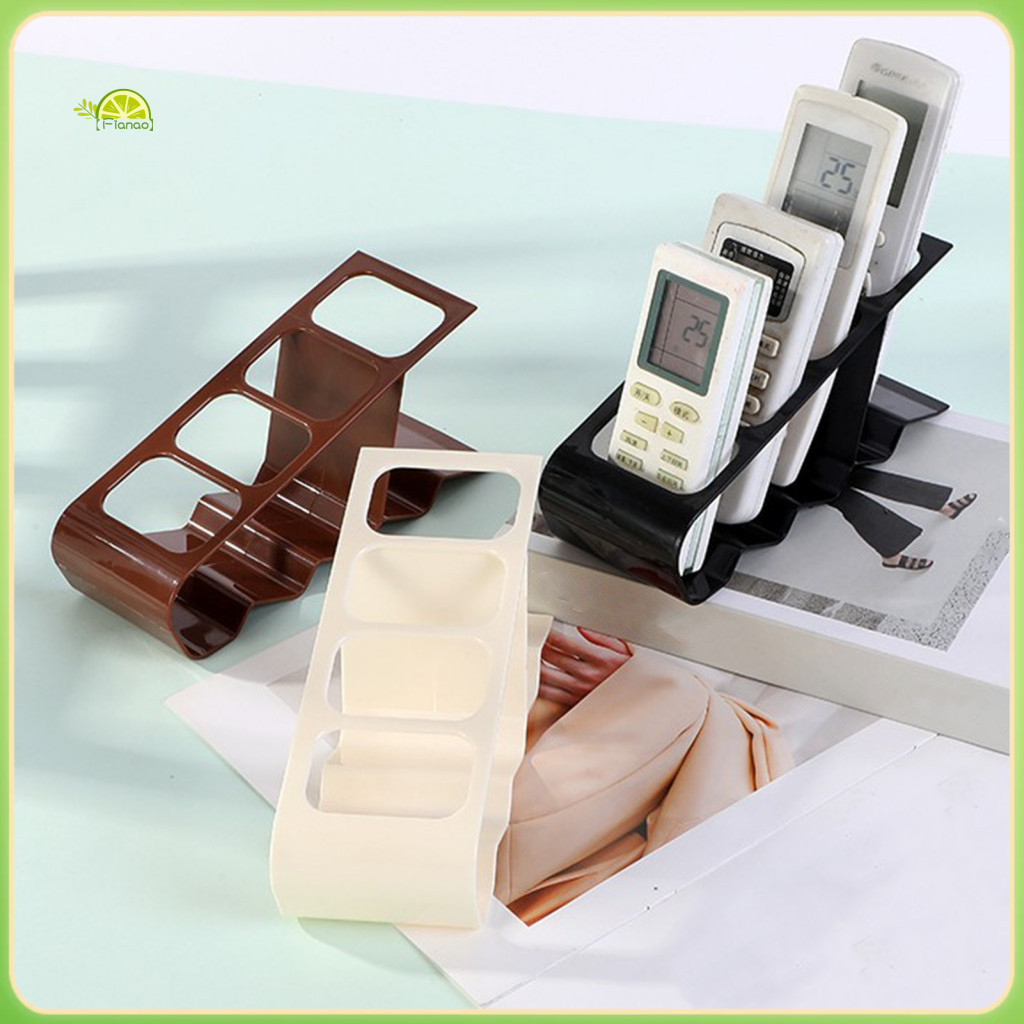 Remote Control Caddy Small Item Organizer Holder Desktop with 4 Slots Anti-slip Base Multi-use Storage Rack for Tv Ac Fa