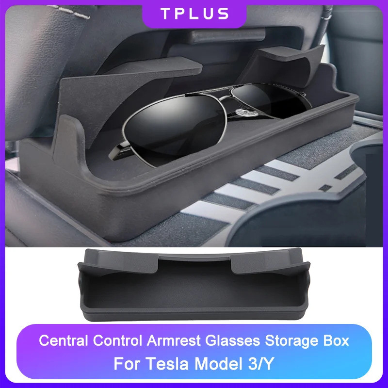 For Tesla Model 3/Y Glasses Phone Storage Box Central Control Armrest Multi Functional Storage Box Stowing Tidying Car A