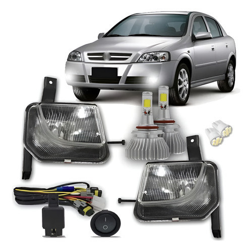 Kit Farol Milha Auxiliar Chevrolet Astra 2003 2004 05 Ao 2010 + Super Led 6k