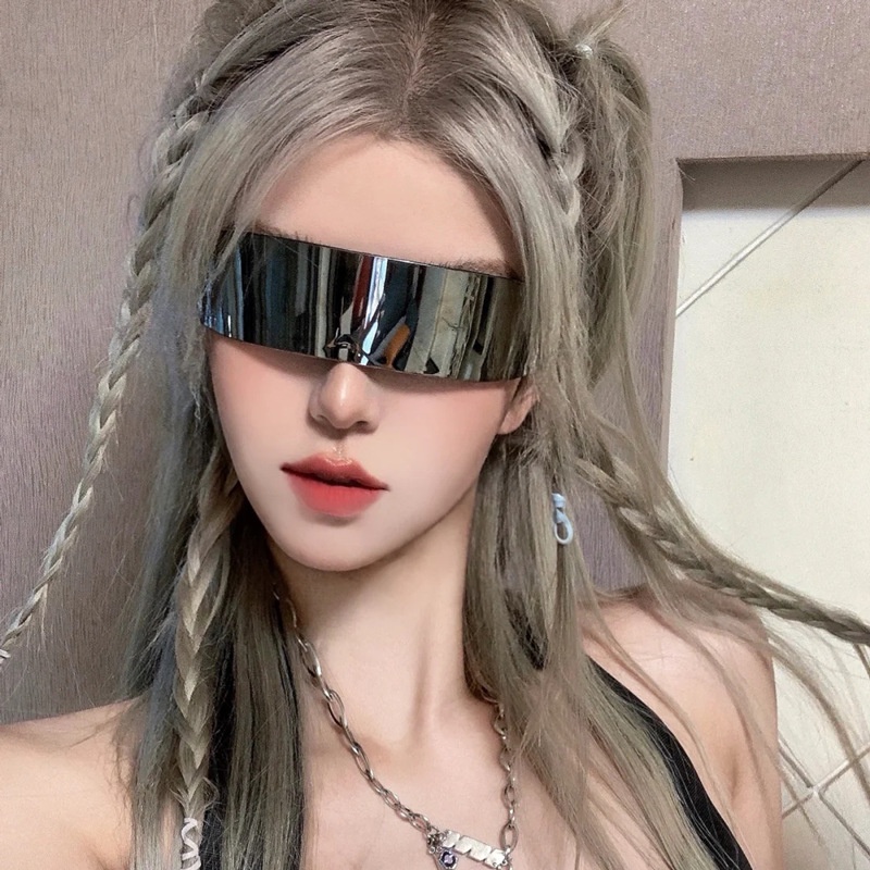 Futuro Guerreiro Óculos De Sol Sem Aro Retrô Punk Proteção UV Vintage Gótico Steampunk Party Glasses