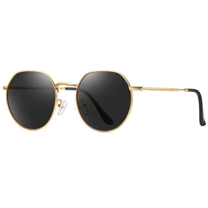 Óculos De Sol Retro Clássico Redondo Metal Anti Luz Azul Polarizado UV400 Unissex Vintage Designer Eyewear Frame Unissex