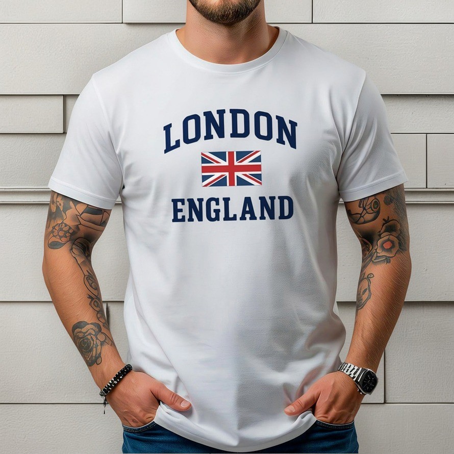 Camiseta Masculina Básica Treino Academia London England Algodão Premium Estilo Moda Casual Conforto