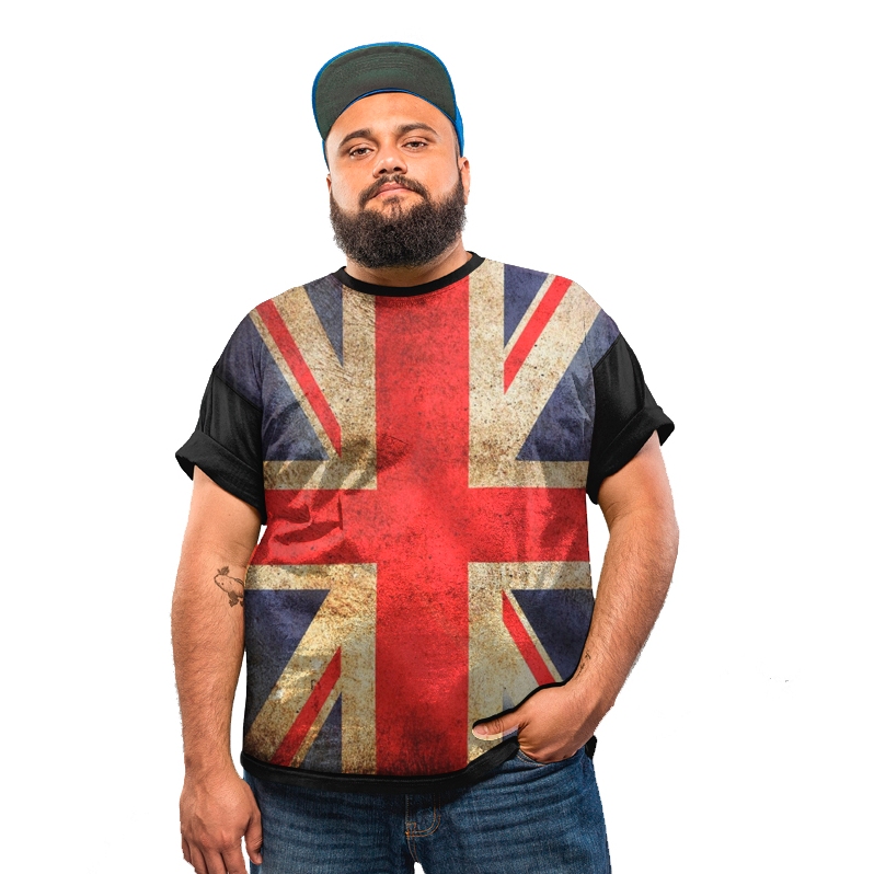 Camiseta Plus Size  Bandeira Inglaterra Grâ Bretanha England Britanico